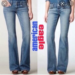 American Eagle Outfitters Blue Hipster Boot Cut Jeans Sz 6